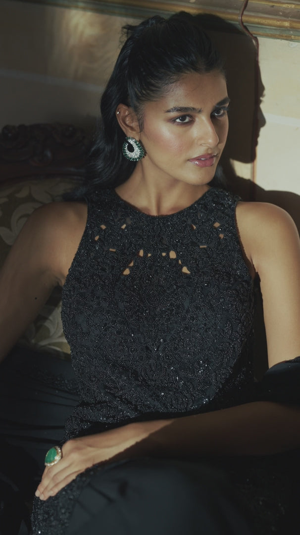 Seema Gujral - Black Sharara Set
