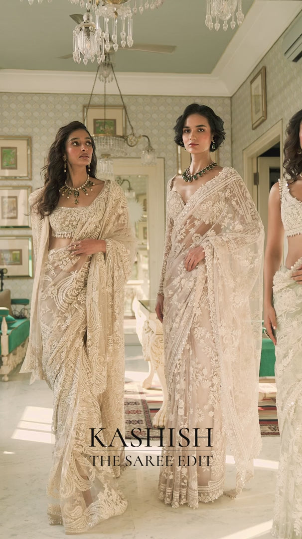 Seema Gujral - Dusty Mauve Dori Saree