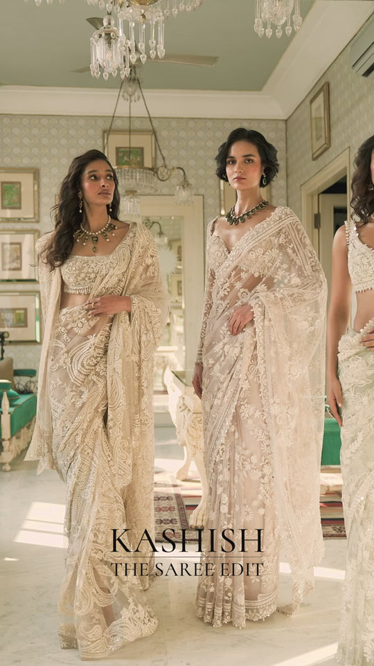 Seema Gujral - Dusty Mauve Dori Saree