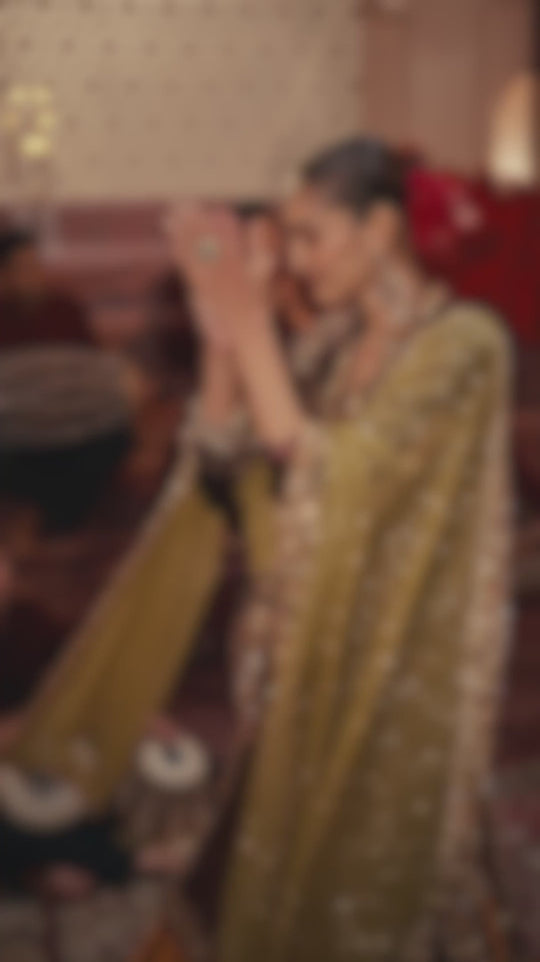 Seema Gujral - Chocolate brown Velvet Jacket Sharara Set