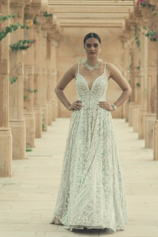 Seema Gujral - Mauve Pearl Gown