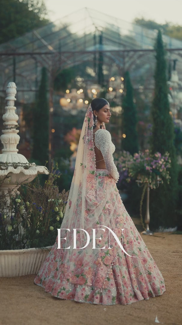 Seema Gujral - Pearl Floral Lehenga Set