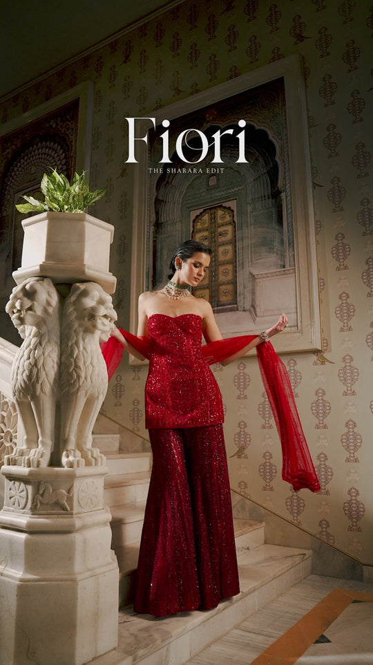 Seema Gujral - Emerald Green Sharara Set