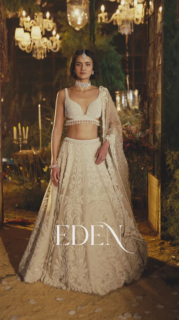 Seema Gujral - Champagne Pearl Sherwani Set