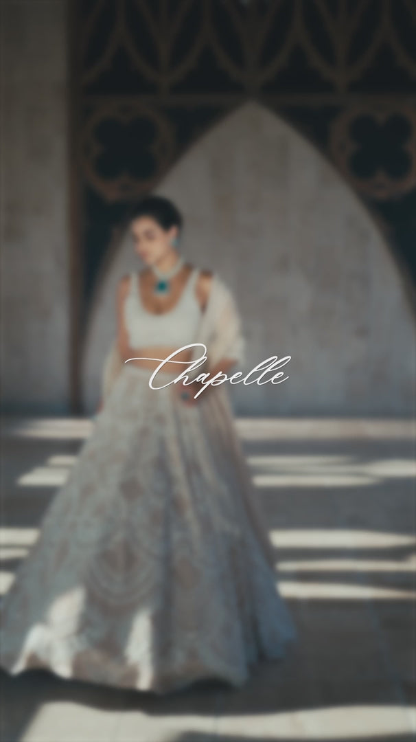 Seema Gujral - Nude Chandelier Lehenga Set