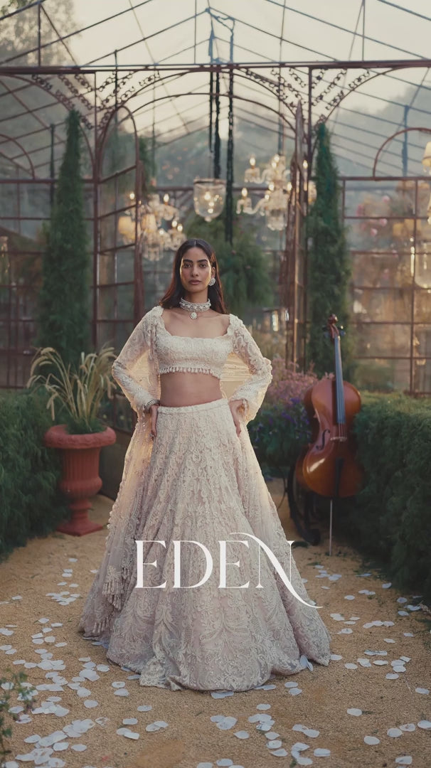 Seema Gujral - Powder Peach Dori Lehenga Set