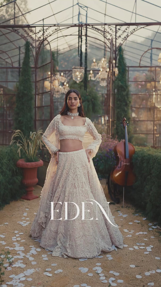 Seema Gujral - Powder Peach Dori Lehenga Set