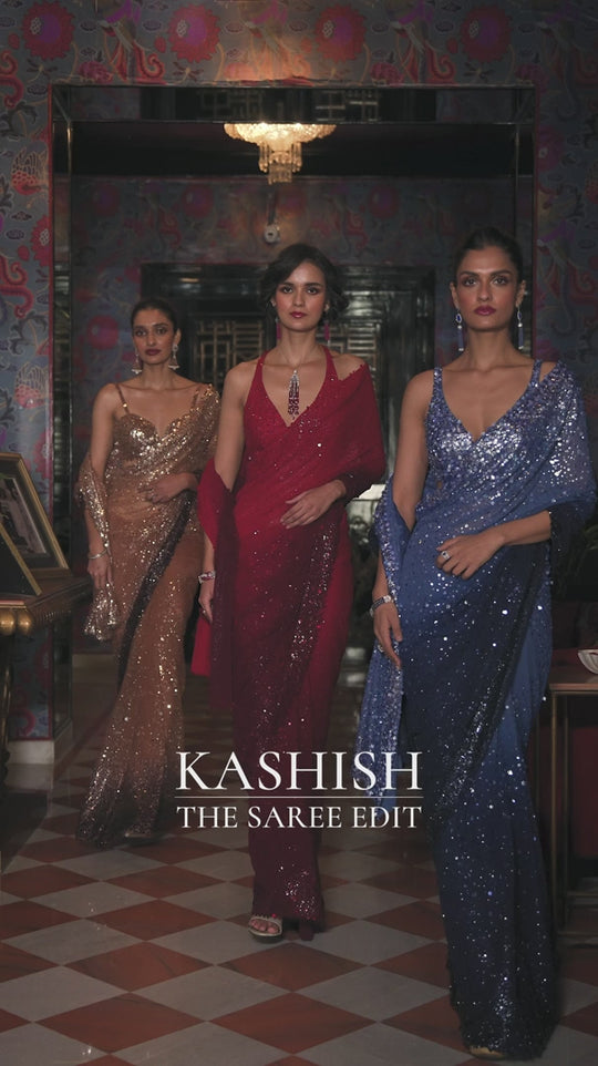 Seema Gujral - Caramel Sequin Saree