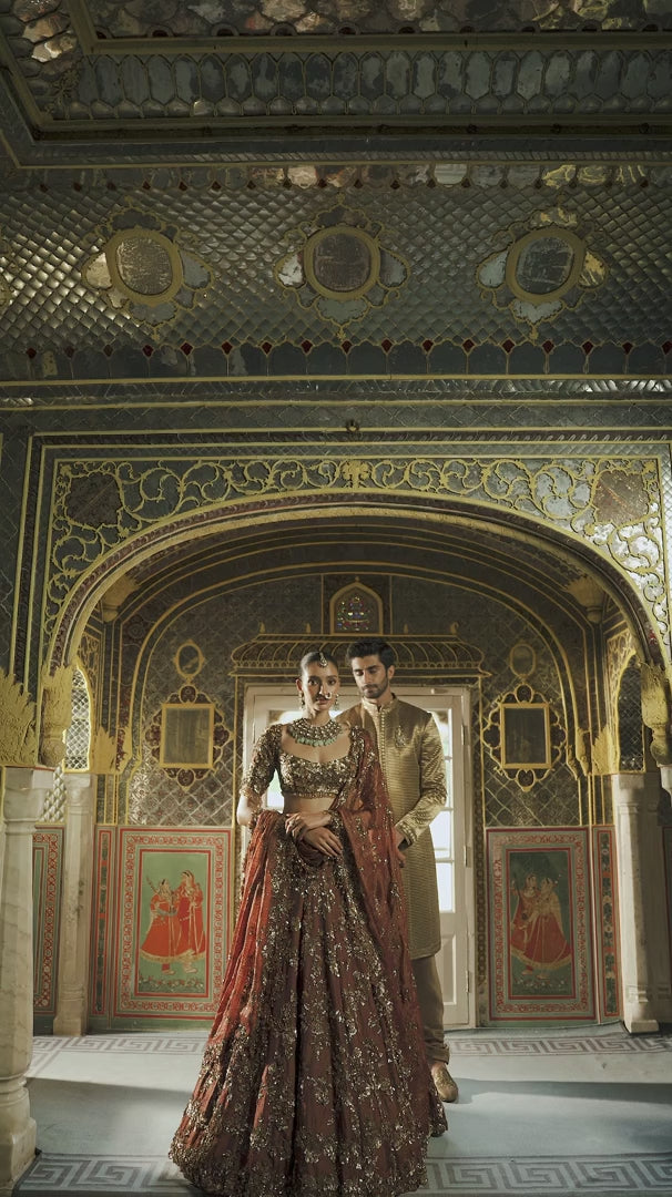 Seema Gujral - Military Green Sherwani Set