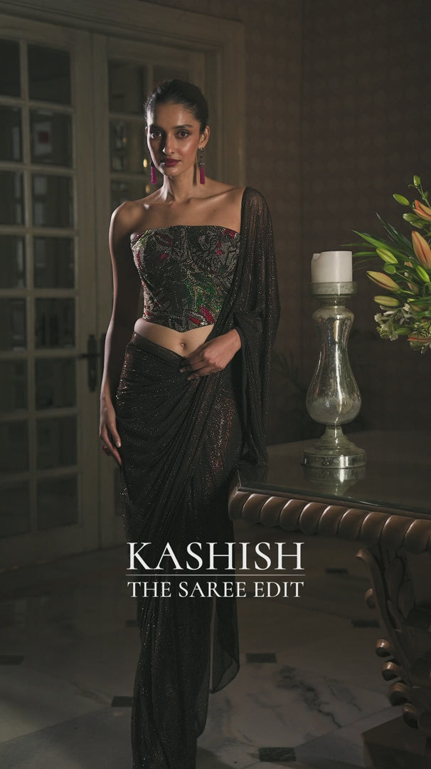 Seema Gujral - Black Corset Saree