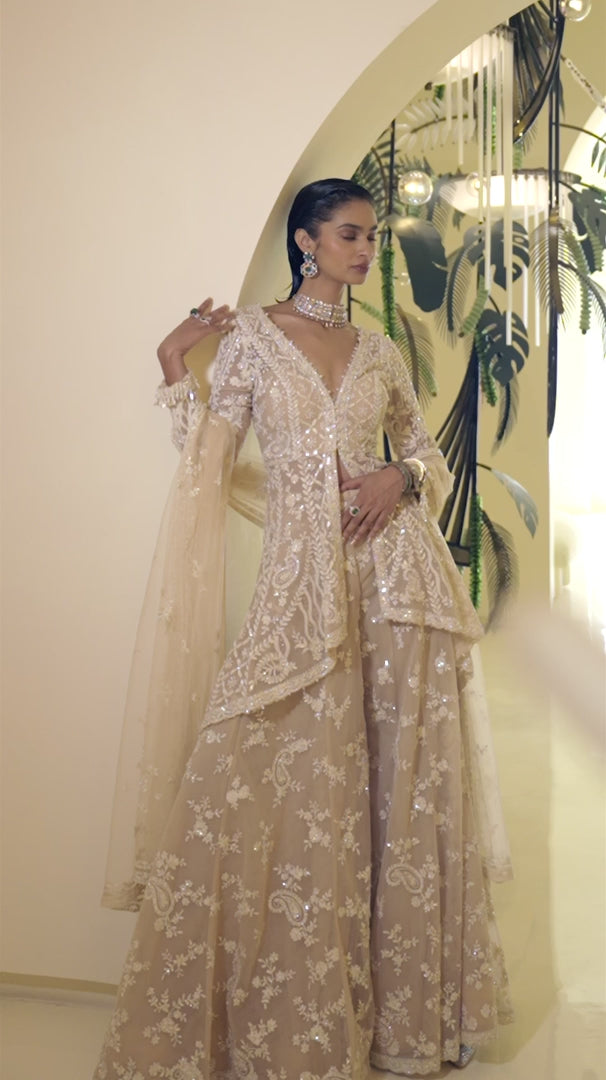 Seema Gujral - High-Low Dori Sharara Set