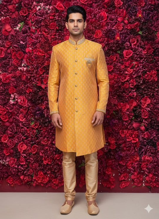 Amber Yellow sherwani