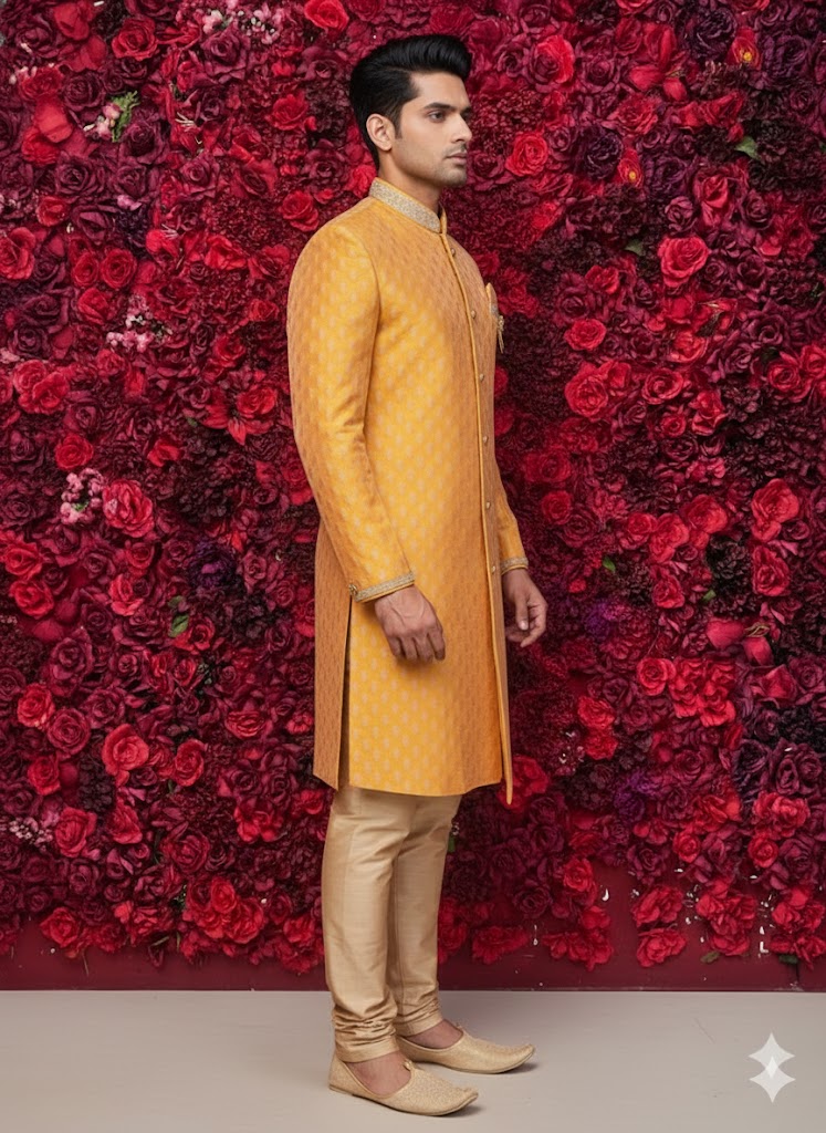 Amber Yellow sherwani