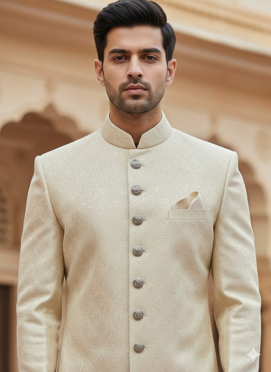 Cream sherwani