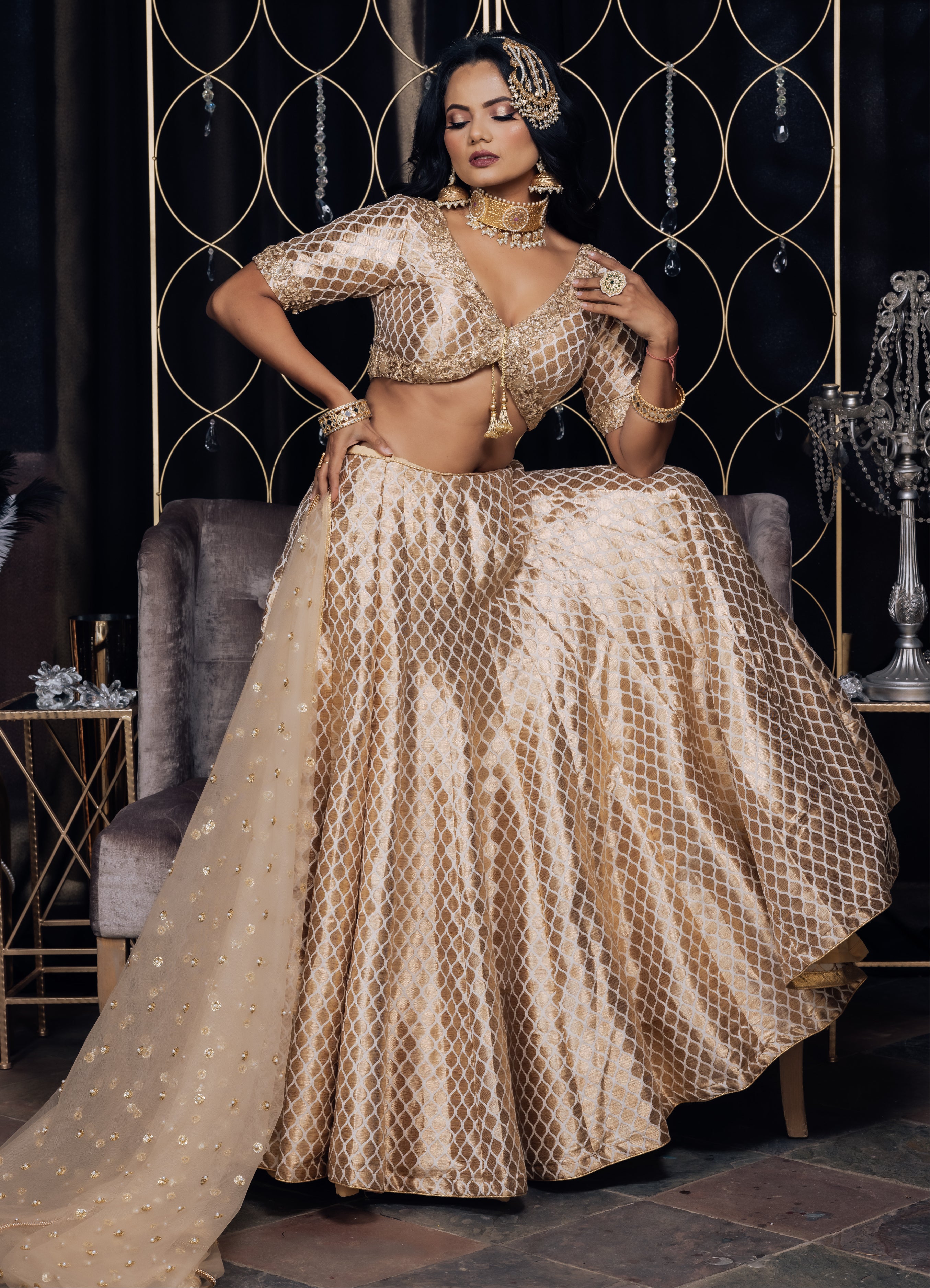 Buy White Net Embroidered Wed Design Scoop Neck Fay Bridal Lehenga Set For  Women by Ritika Mirchandani Online at Aza Fashions.