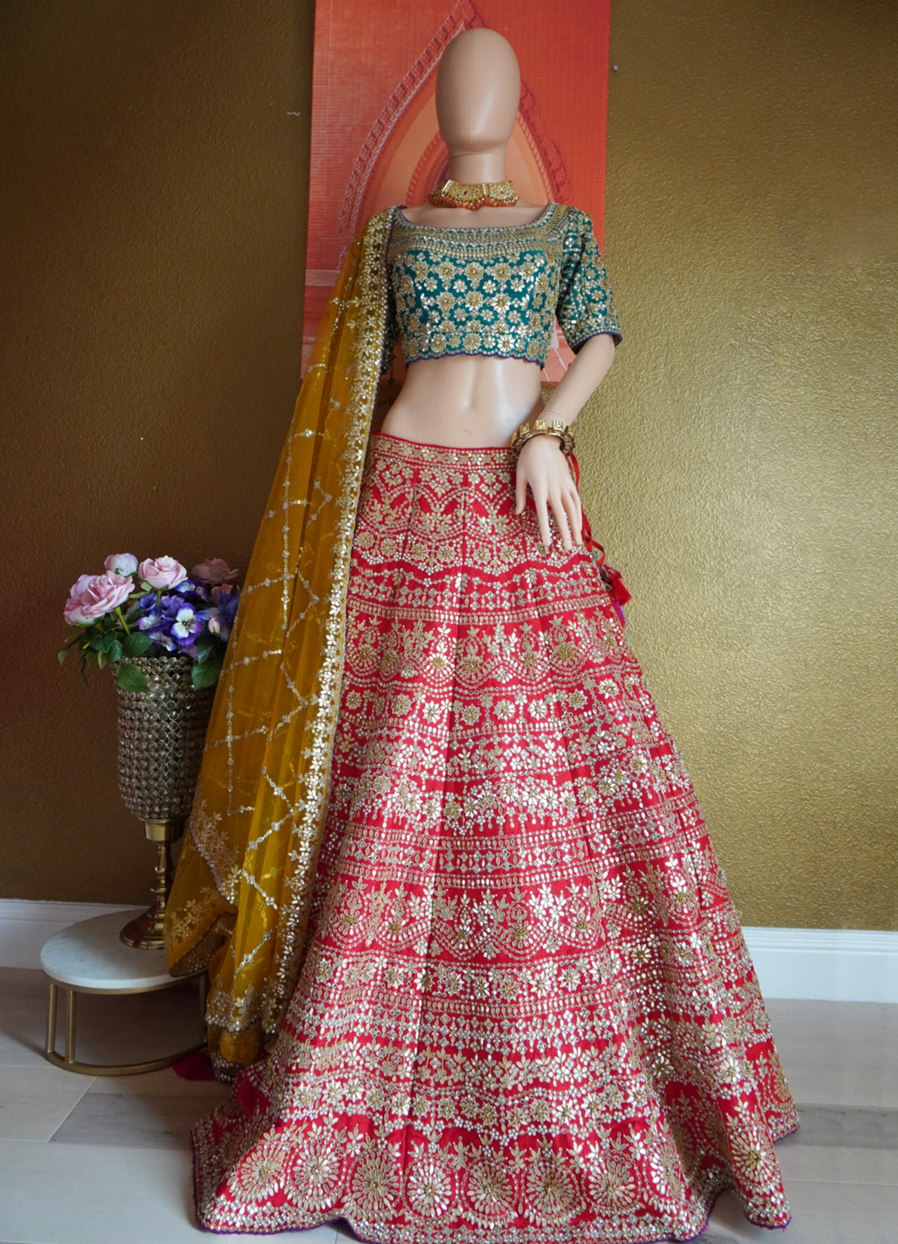 Gold bridal lehenga | Indian bride outfits, Indian wedding outfits, Bridal  dress fashion