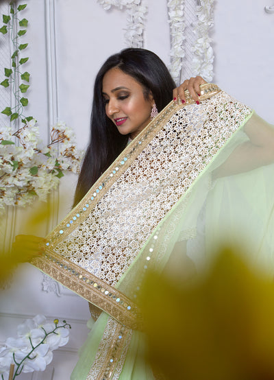 Green_Pastel_Indian Bridal Wear_Saree_Blouse