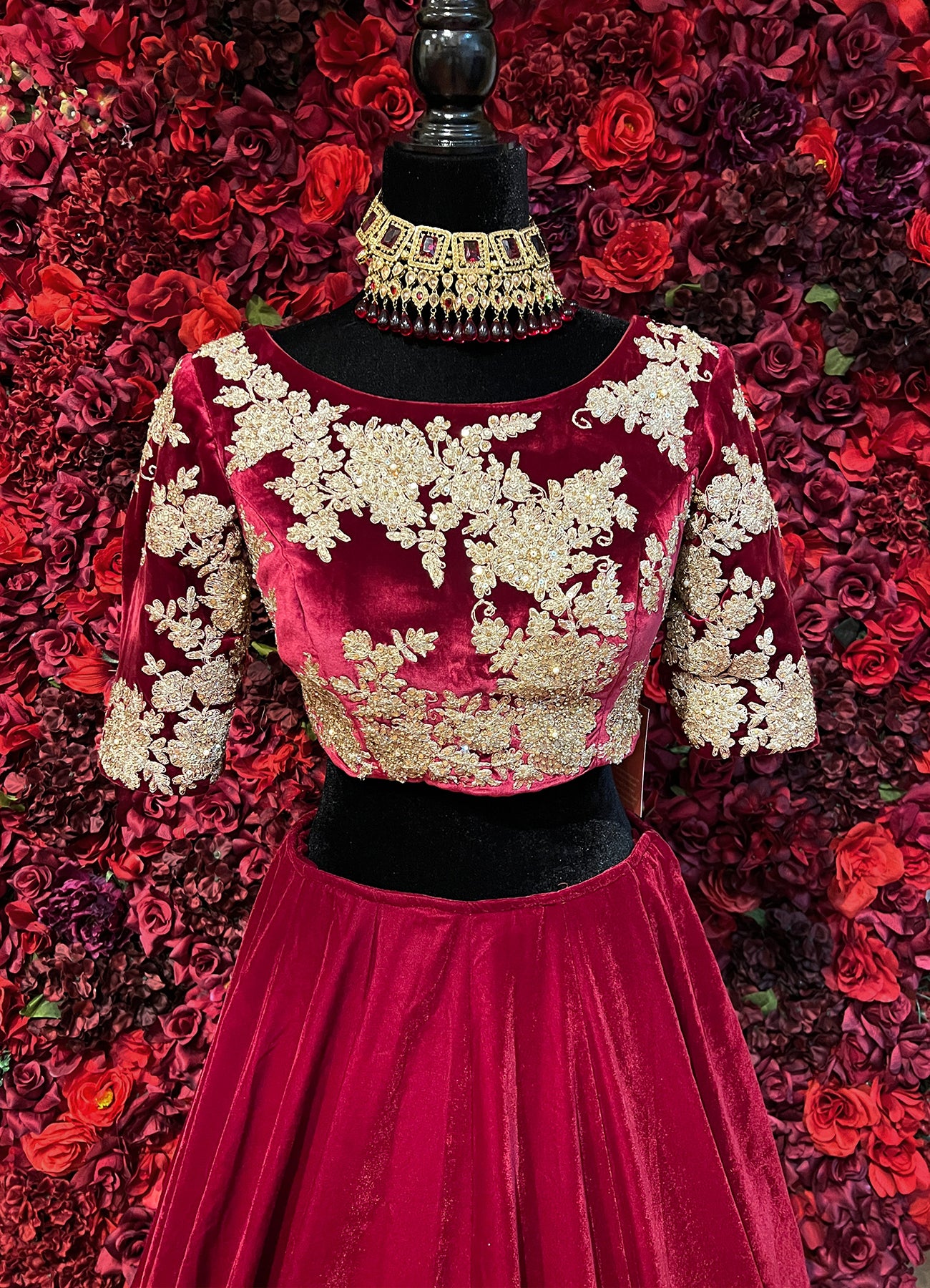 Red_Gold__Indian Bridal Wear_Lehenga_Blouse