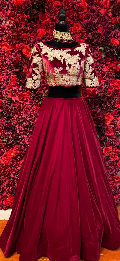 Red_Gold__Indian Bridal Wear_Lehenga_Blouse