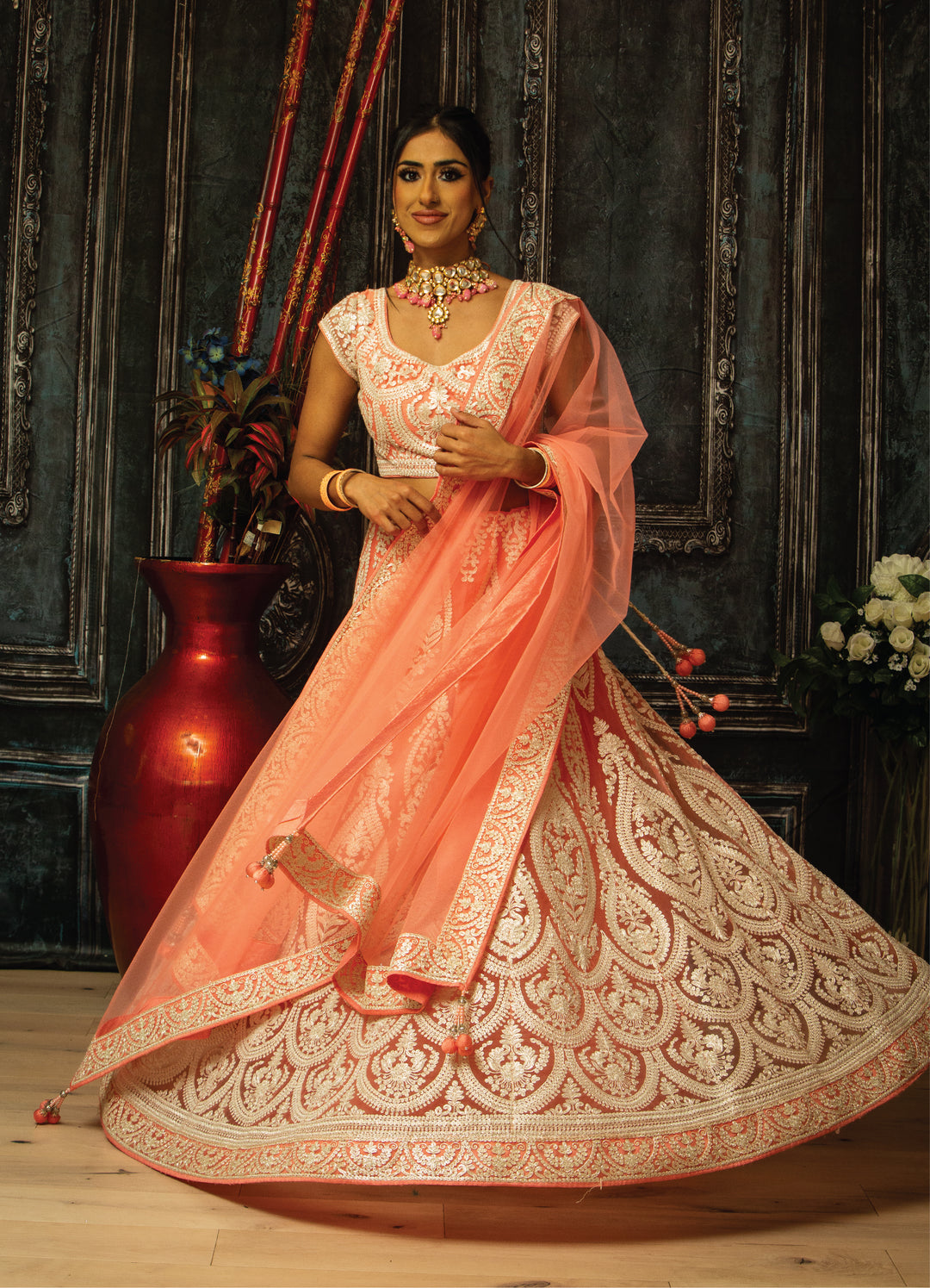 Bridal Pastel orange Lehenga_Indian Wear