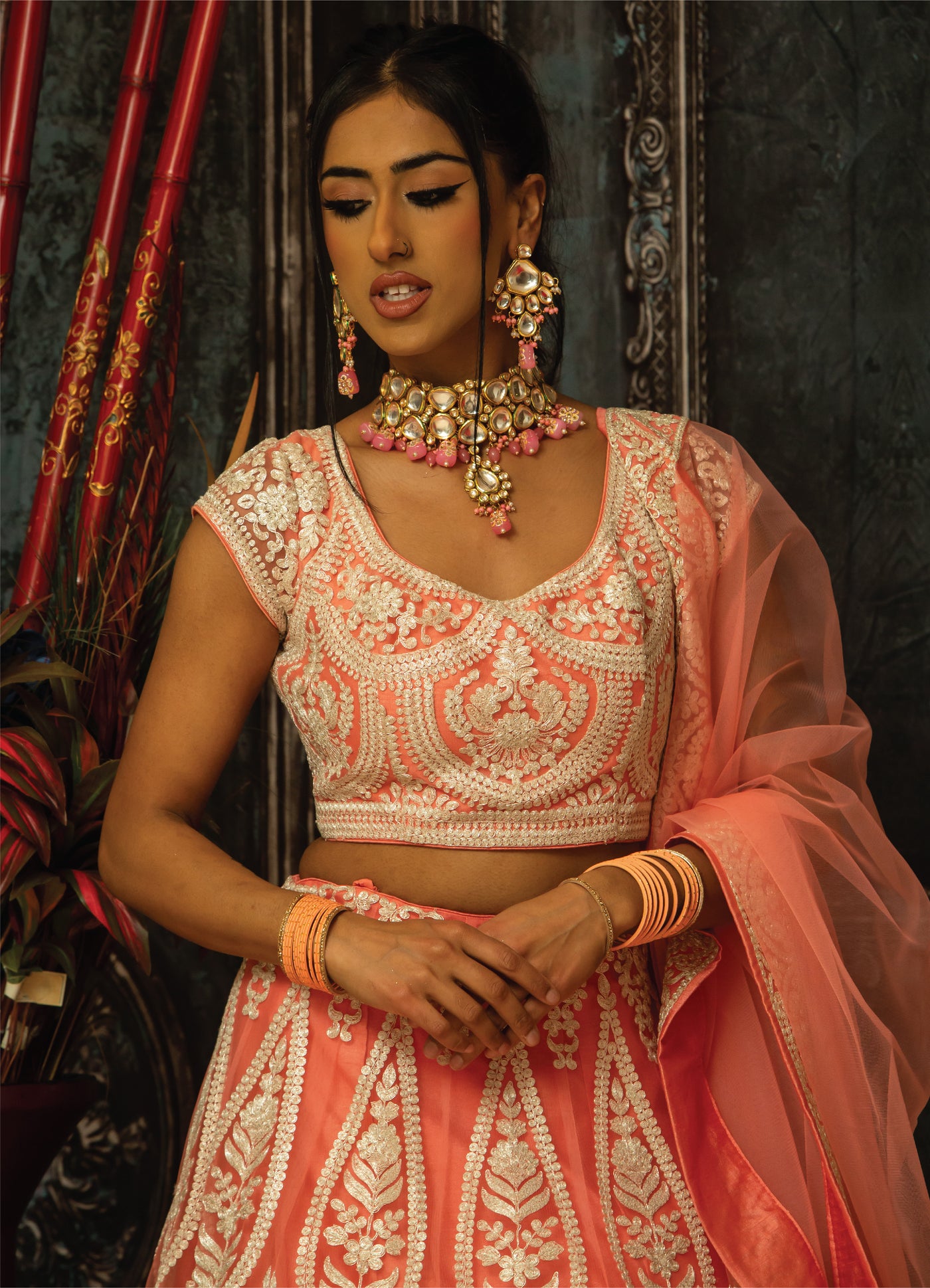Bridal Pastel orange Lehenga_Indian Wear