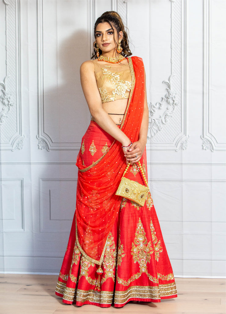 Buy Trendy Red Lehenga Choli Online in India – Joshindia