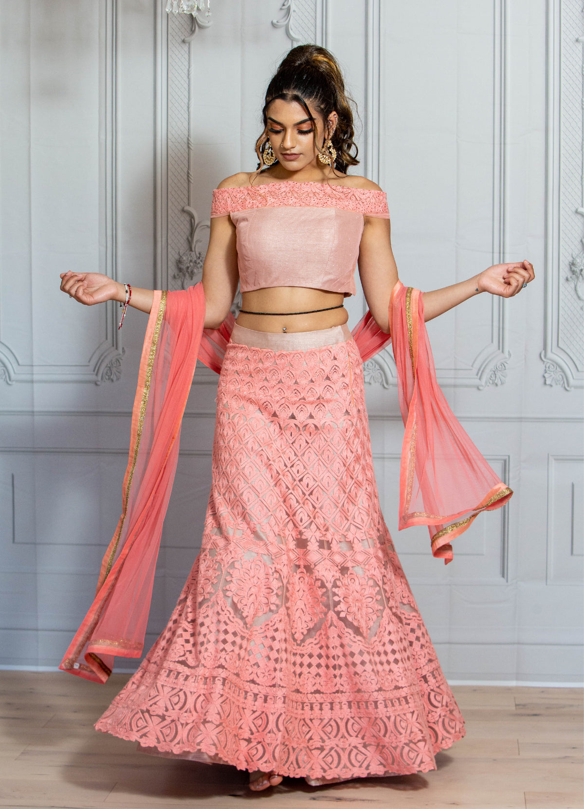 Peach Pink Lehenga