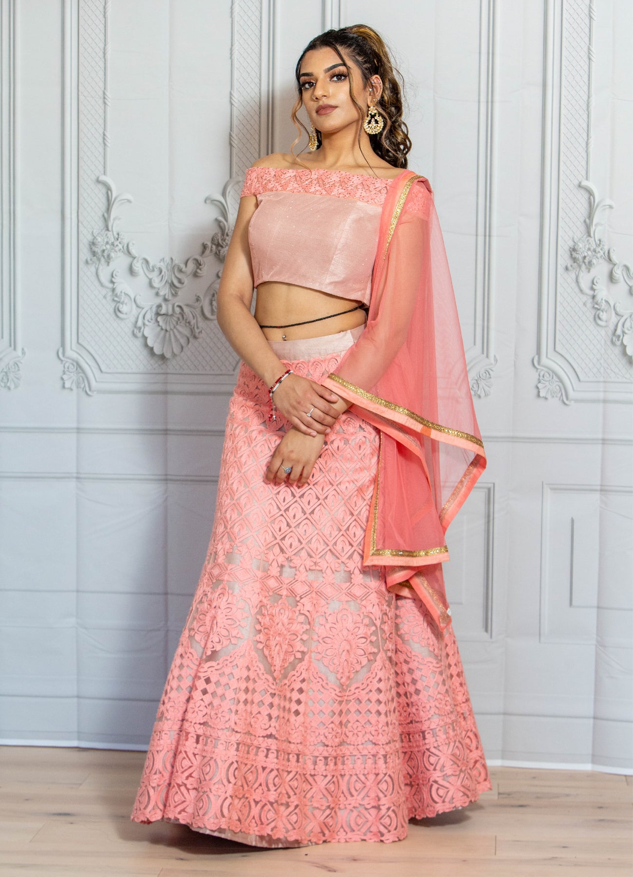 Peach Pink Lehenga
