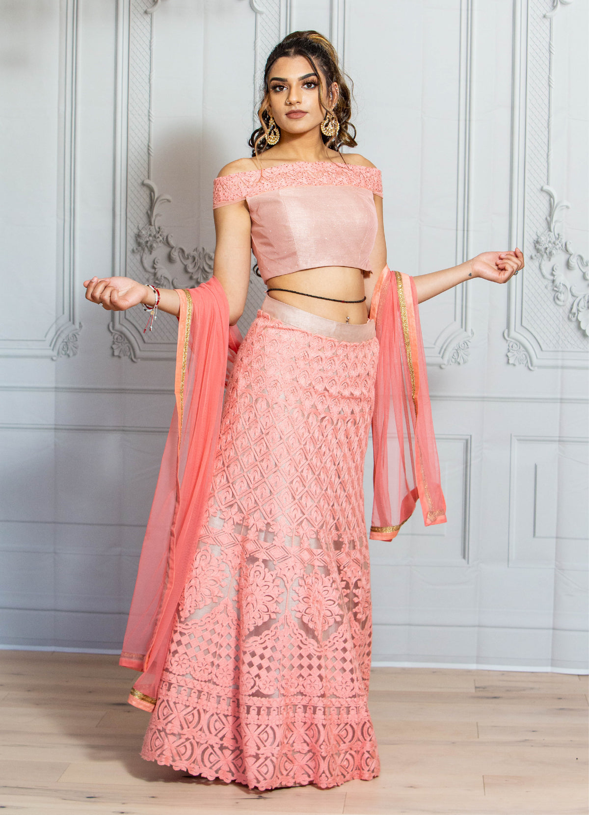 Peach Pink Lehenga