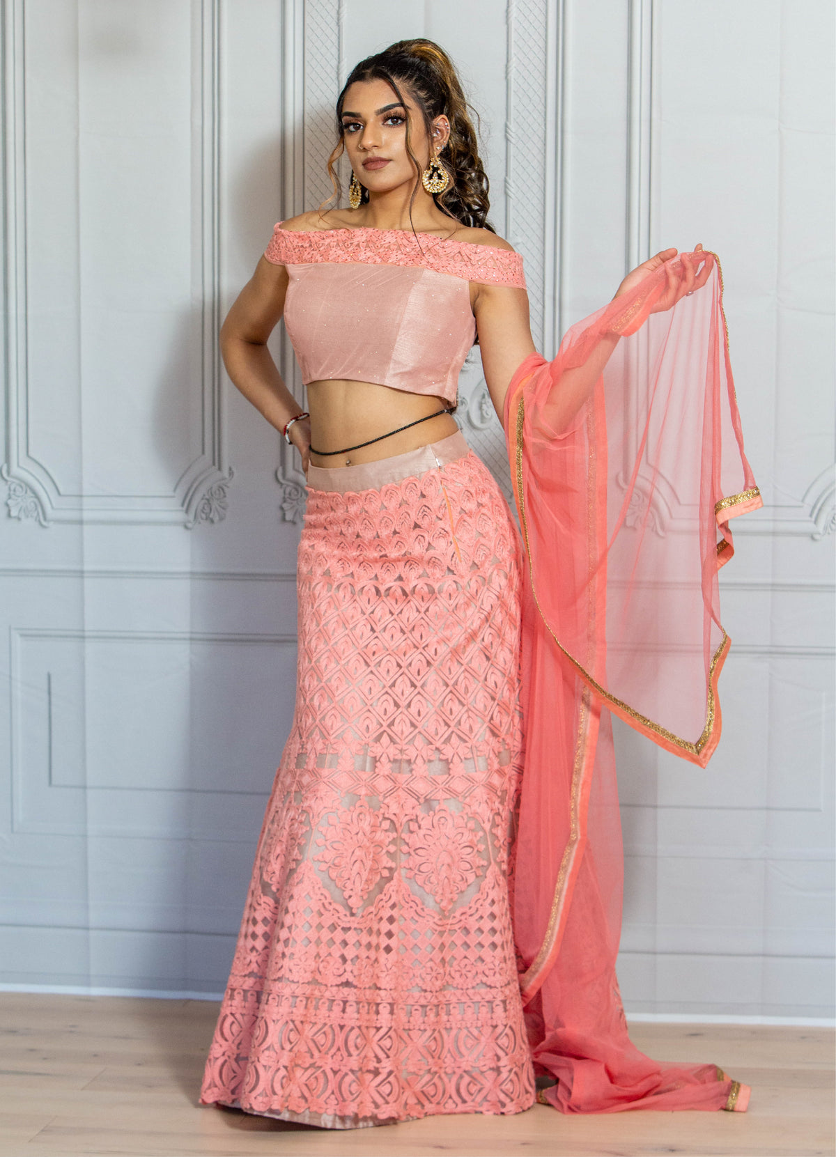 Peach Pink Lehenga