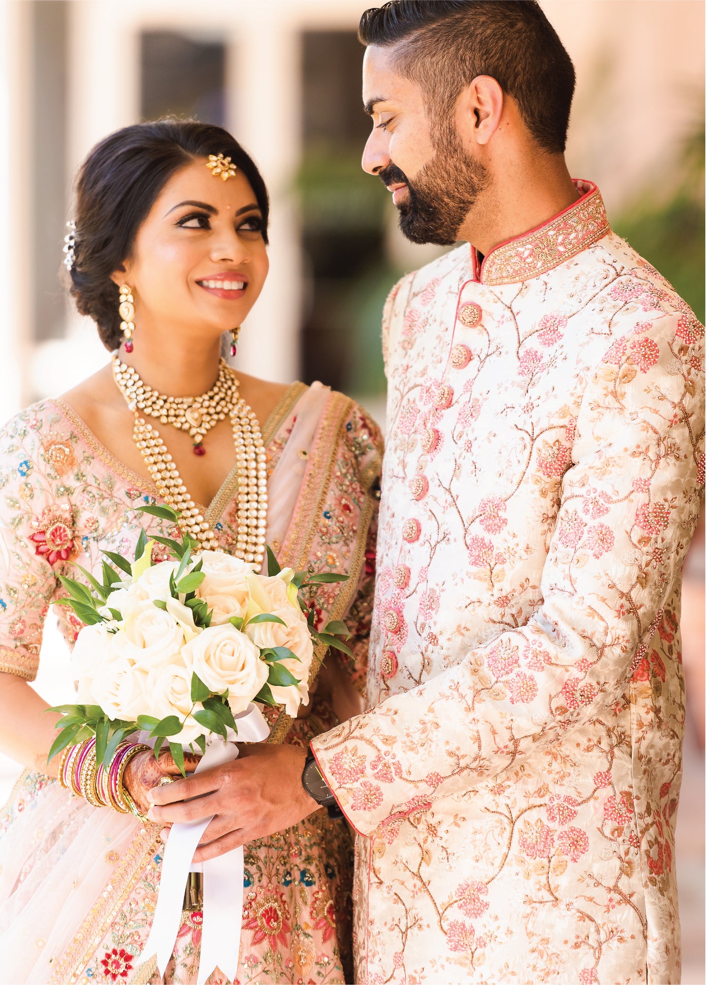 Gorgeous Styles To Coordinate Bride and Groom Outfits – Yes Madam