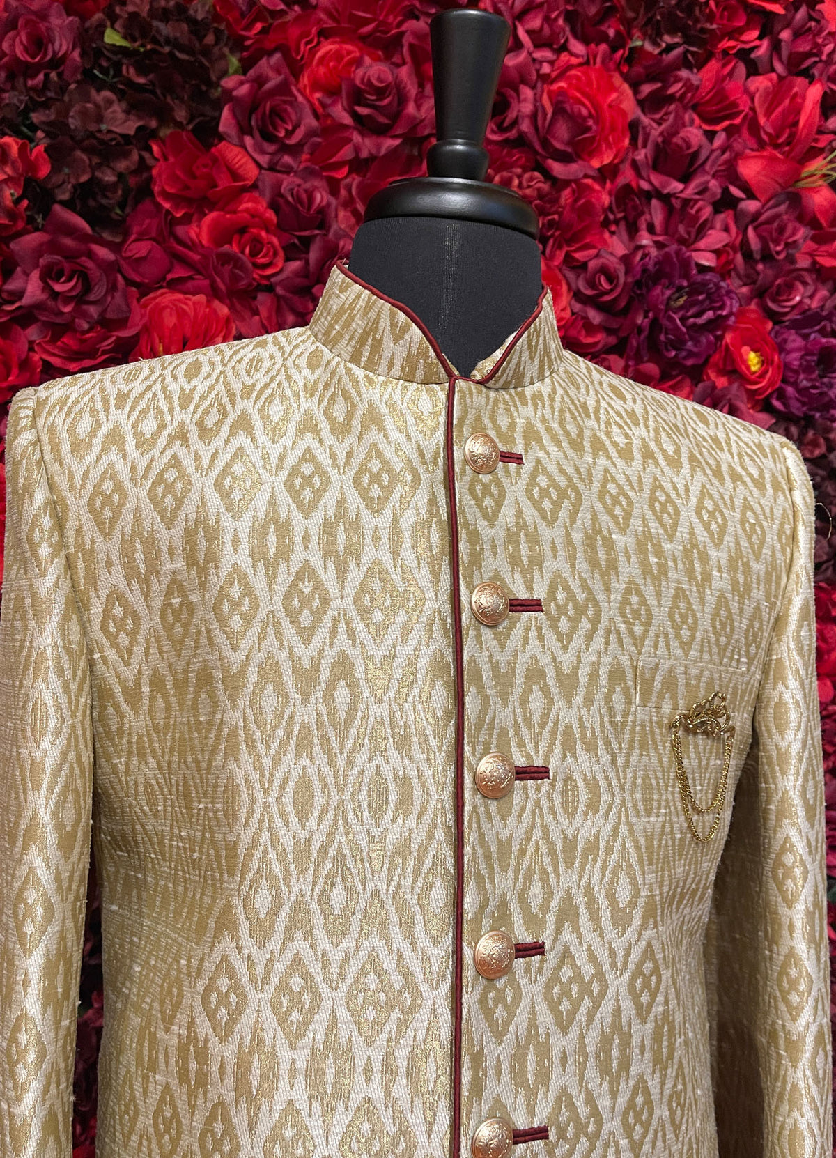 Mens Gold Sherwani_Groom Wear