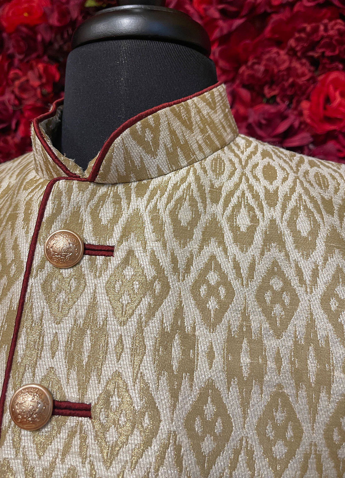 Mens Gold Sherwani_Groom Wear