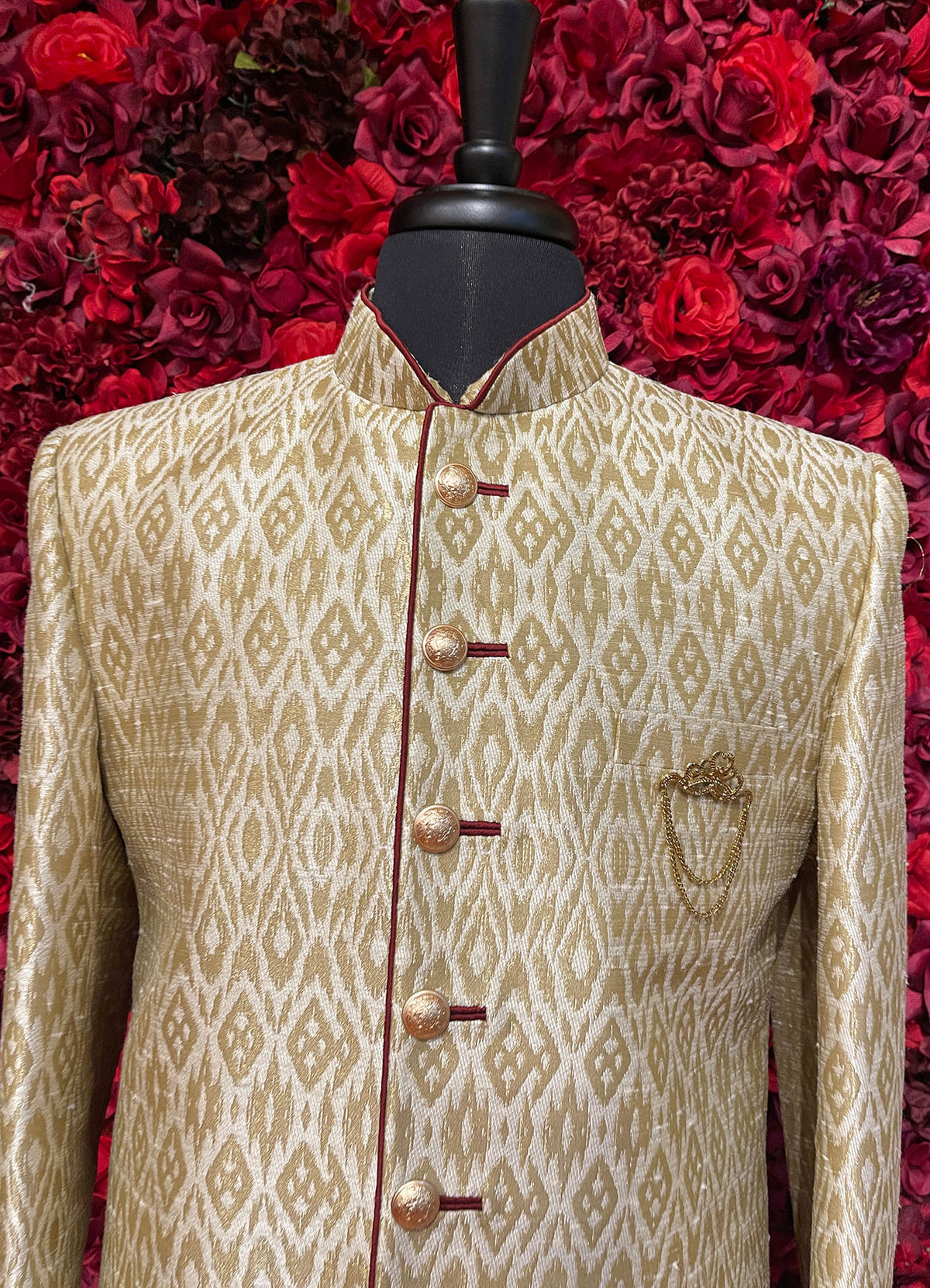 Mens Gold Sherwani_Groom Wear