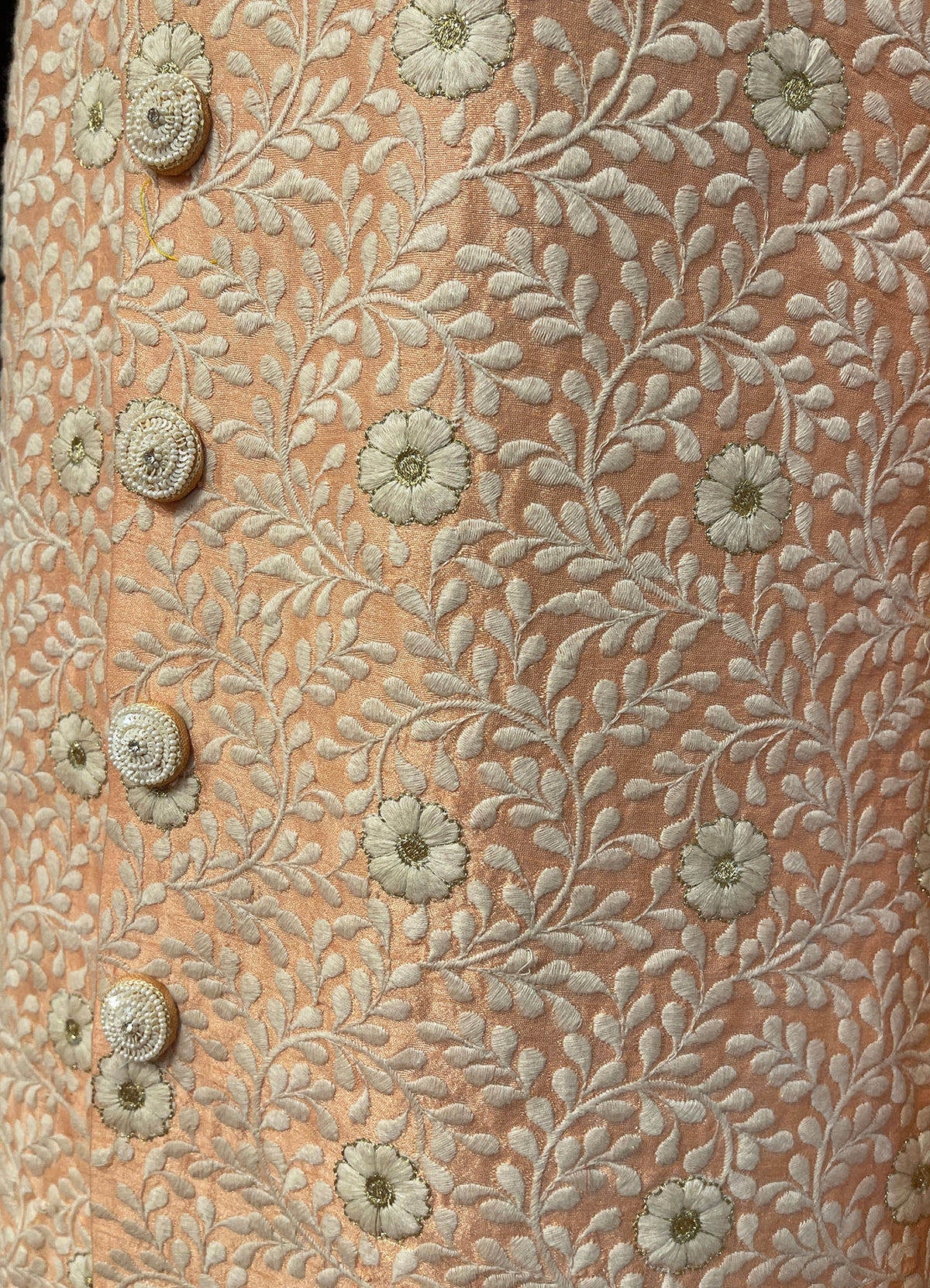 Mens Ivory orange Sherwani_Groom Wear