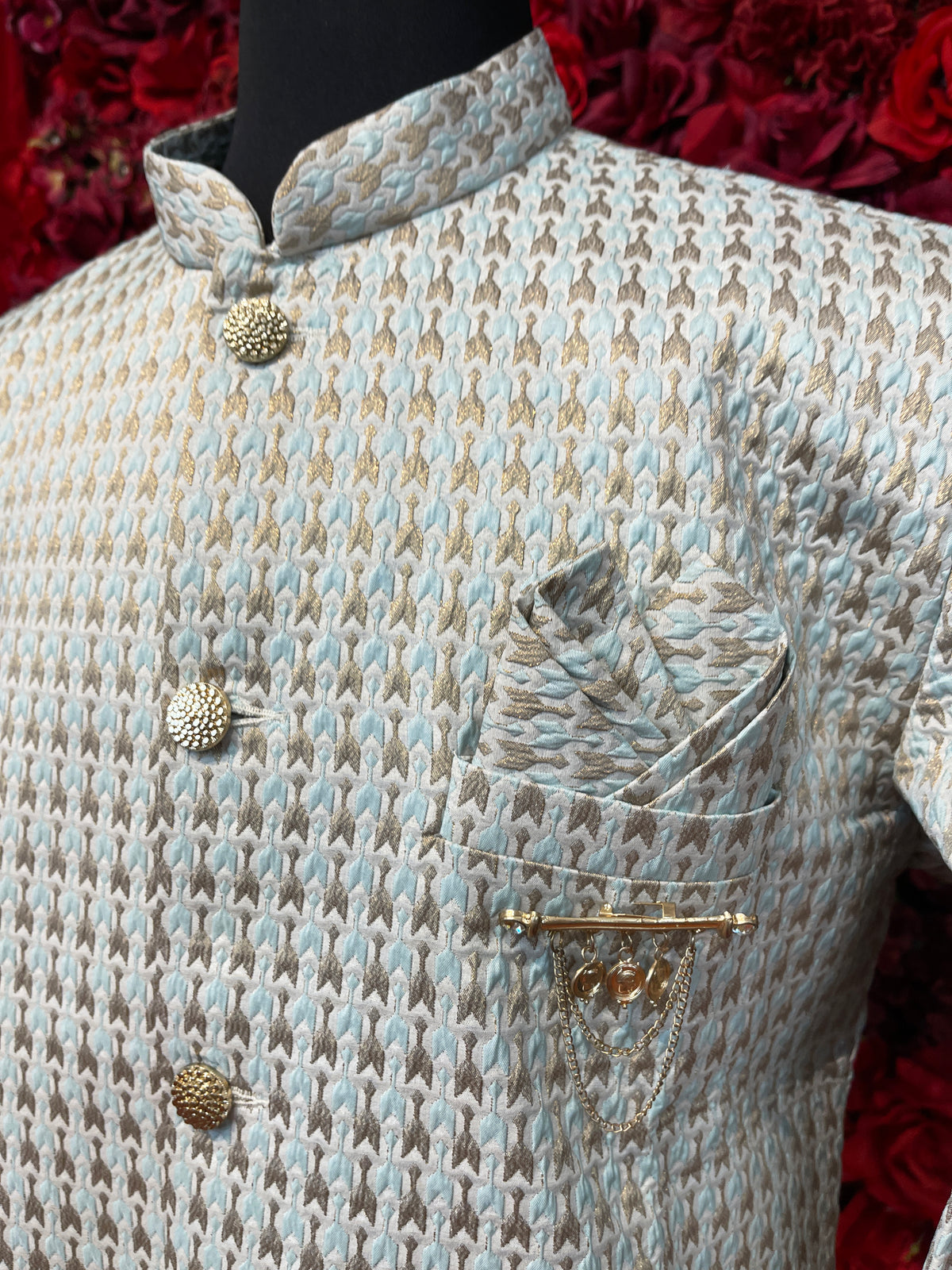 Blue Gold sherwani