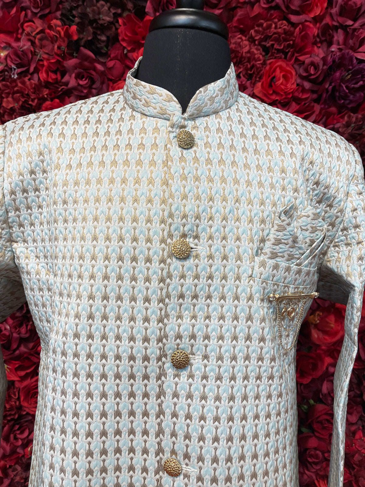 Blue Gold sherwani