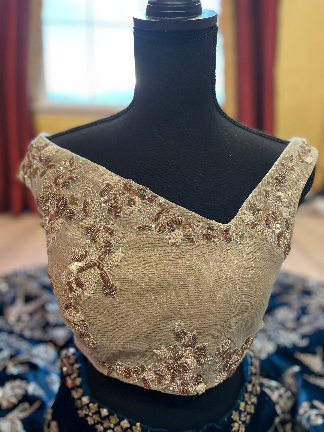 Soha Blue Velvet Lehenga