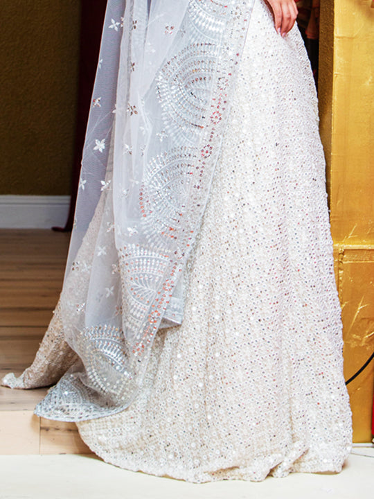 White Bridal Lehenga Style Ideas For Brides Who Want Princess Look On  Wedding Day