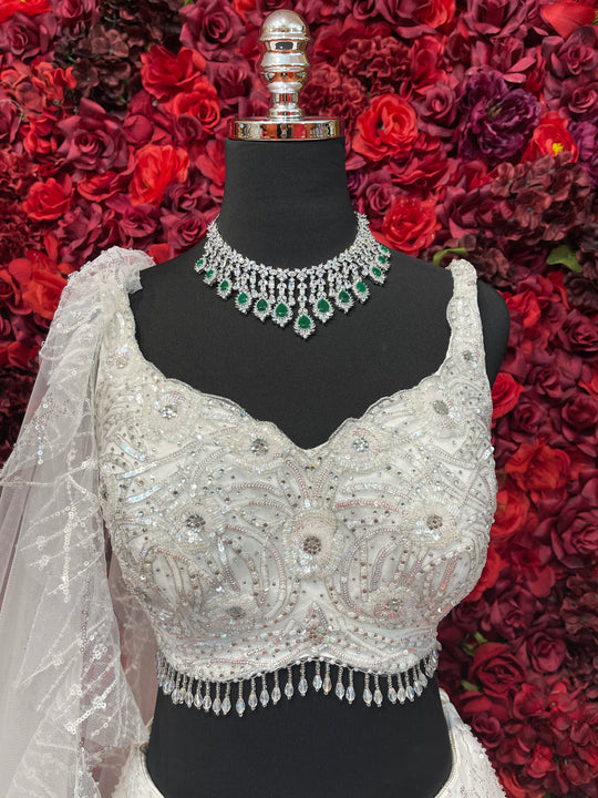 Moon White lehenga