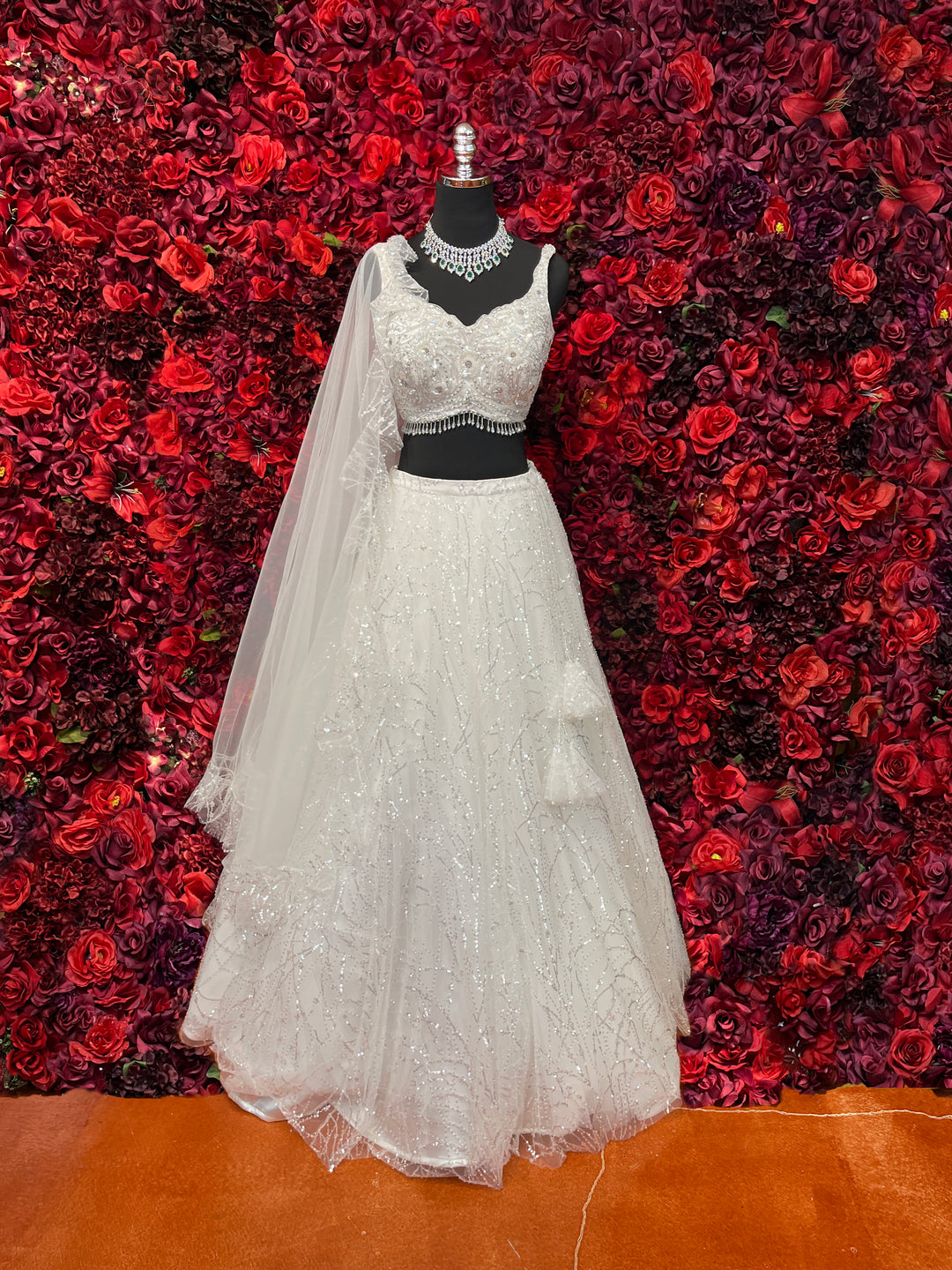 Moon White lehenga