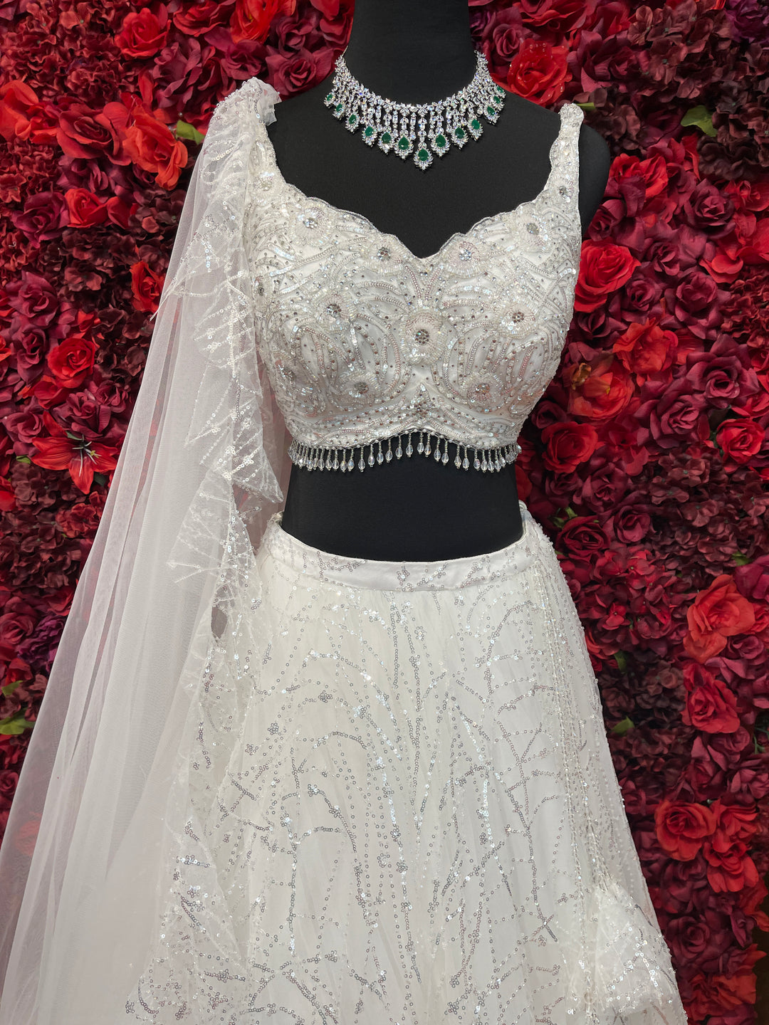 Moon White lehenga