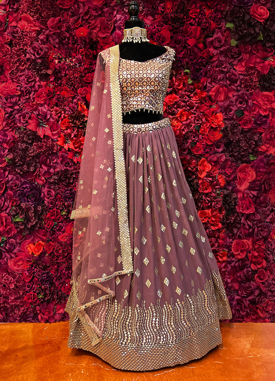 Wine Lehenga