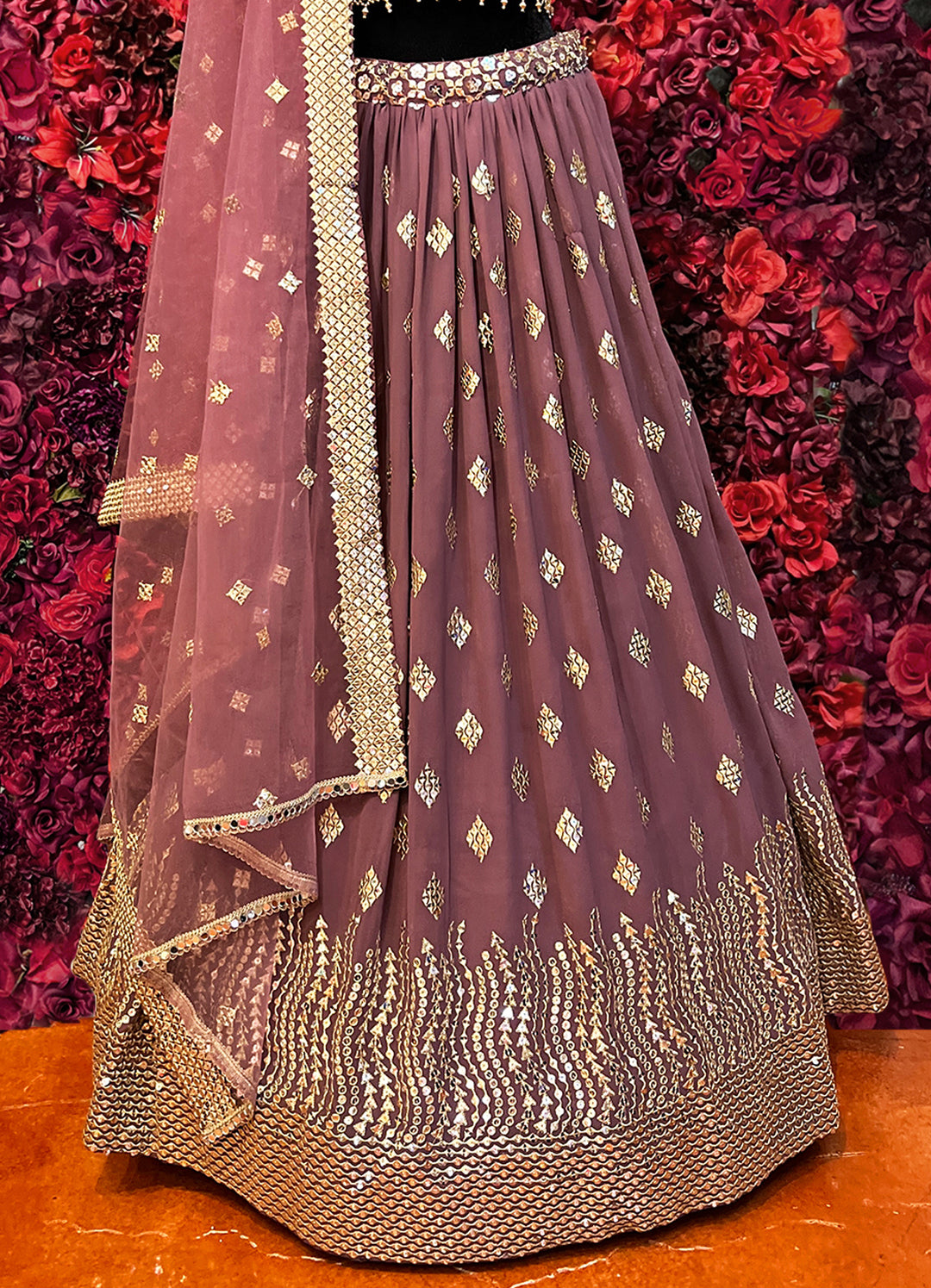 Wine Lehenga