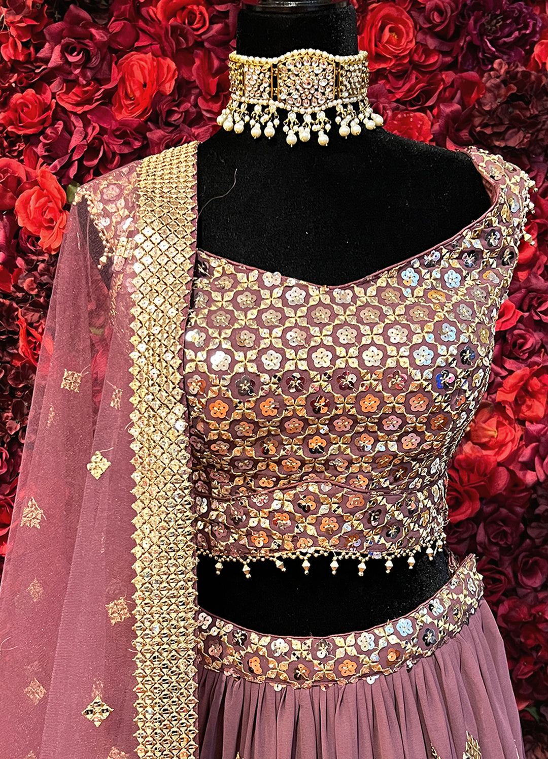 Wine Lehenga