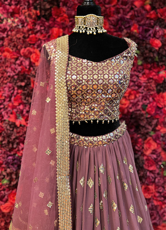 Wine Lehenga